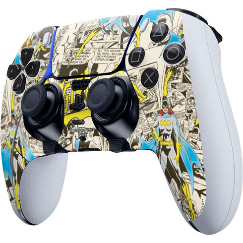 DC Comics Batman Batgirl Vintage Action pose pattern PS5 DualSense Edge Pro Controller Skin
