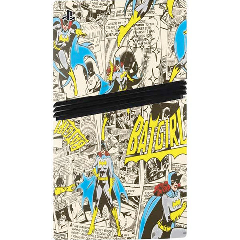 DC Comics Batman Batgirl Vintage Action pose pattern PS5 Pro Console Skin