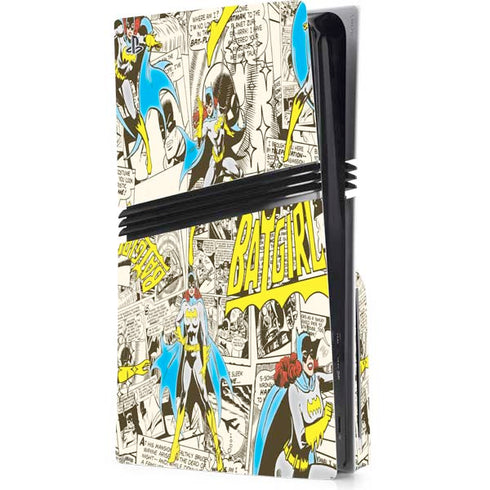 DC Comics Batman Batgirl Vintage Action pose pattern PS5 Pro Disk Console Skin
