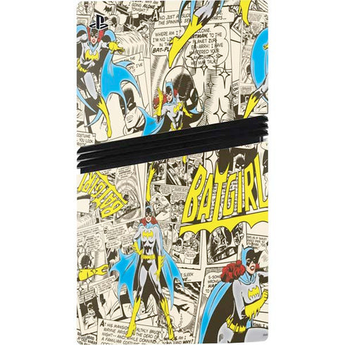 DC Comics Batman Batgirl Vintage Action pose pattern PS5 Pro Disk Console Skin