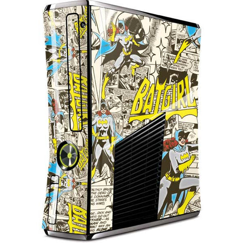 DC Comics Batman Batgirl Vintage Action pose pattern Xbox 360 Slim (2010) Skin
