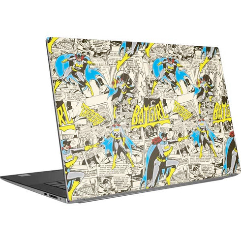 DC Comics Batman Batgirl Vintage Action pose pattern Dell XPS Skin