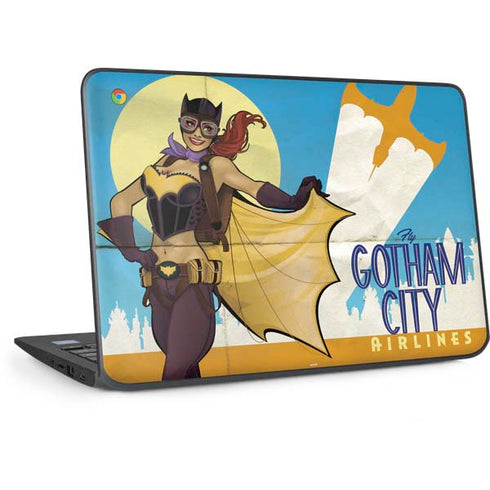 DC Comics Bombshells Batgirl- Fly Gotham City Airlines HP Chromebook Skin