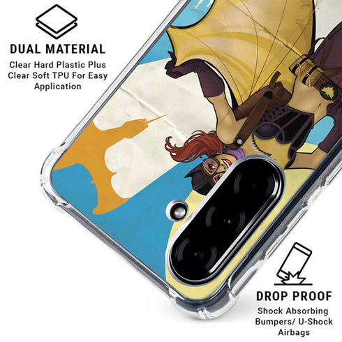 DC Comics Bombshells Batgirl- Fly Gotham City Airlines Galaxy A36 5G Clear Case