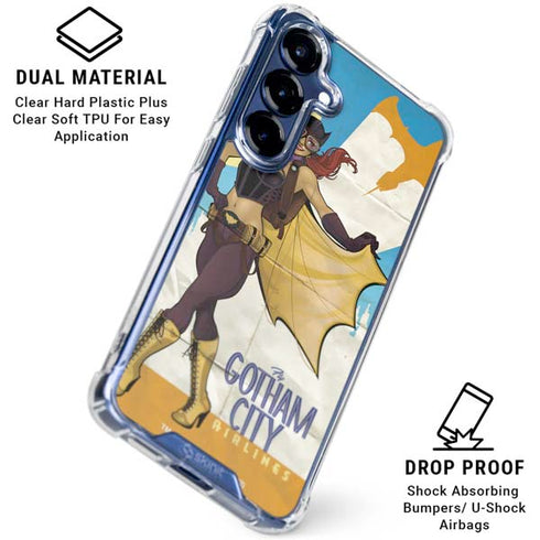 DC Comics Bombshells Batgirl- Fly Gotham City Airlines Galaxy S25 Clear Case