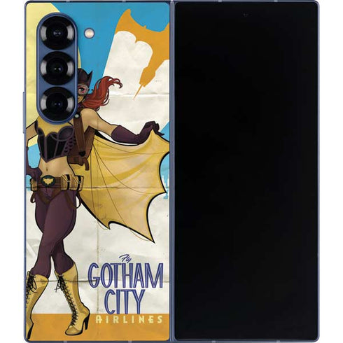DC Comics Bombshells Batgirl- Fly Gotham City Airlines Galaxy Z Fold6 Skin