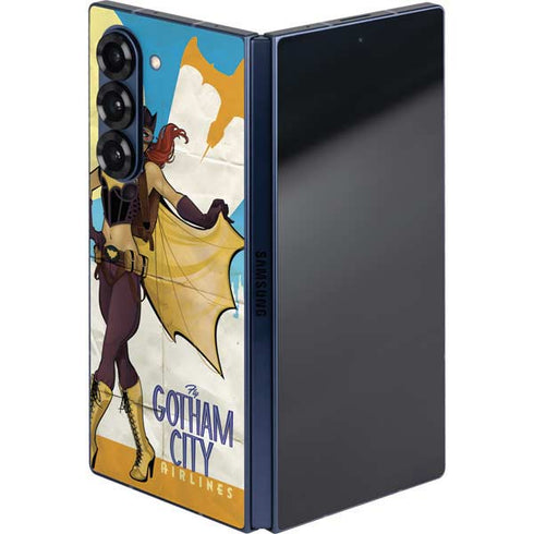 DC Comics Bombshells Batgirl- Fly Gotham City Airlines Galaxy Z Fold6 Skin
