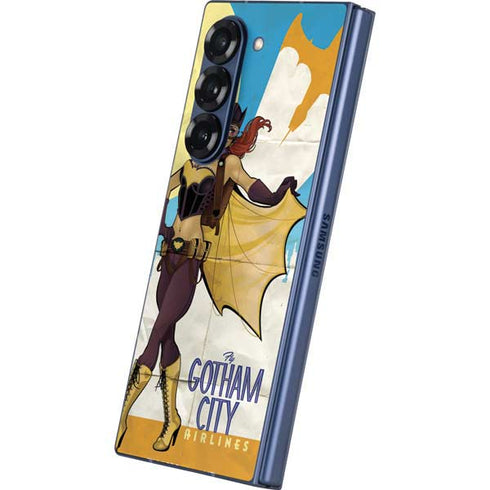 DC Comics Bombshells Batgirl- Fly Gotham City Airlines Galaxy Z Fold6 Skin