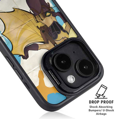 DC Comics Bombshells Batgirl- Fly Gotham City Airlines iPhone 15 Plus Kickstand Case