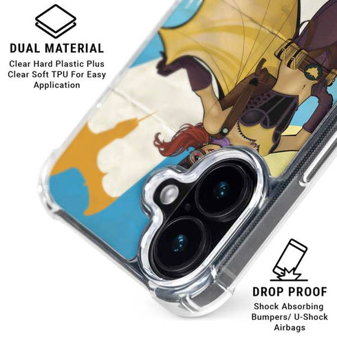 DC Comics Bombshells Batgirl- Fly Gotham City Airlines iPhone 16 Plus Clear Case