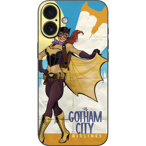 DC Comics Bombshells Batgirl- Fly Gotham City Airlines iPhone 16 Plus Skin