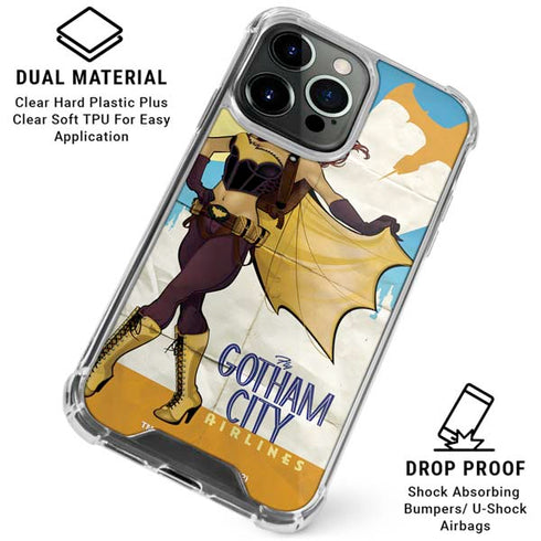 DC Comics Bombshells Batgirl- Fly Gotham City Airlines iPhone 16 Pro Max Clear Case