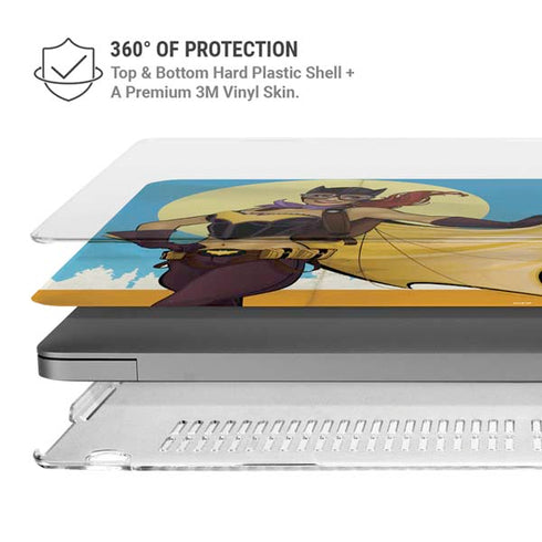DC Comics Bombshells Batgirl- Fly Gotham City Airlines MacBook Pro 14in (2021-24) Case plus Skin