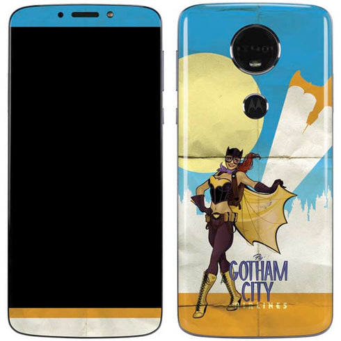 DC Comics Bombshells Batgirl- Fly Gotham City Airlines Moto E5 Plus Skin