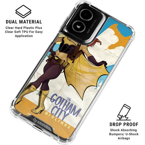 DC Comics Bombshells Batgirl- Fly Gotham City Airlines Moto G Power 5G (2024) Clear Case