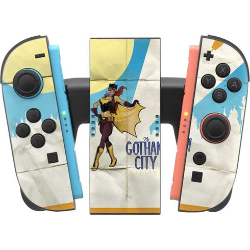 DC Comics Bombshells Batgirl- Fly Gotham City Airlines Nintendo Switch 2 (2025) Joy-Con Controller Skin