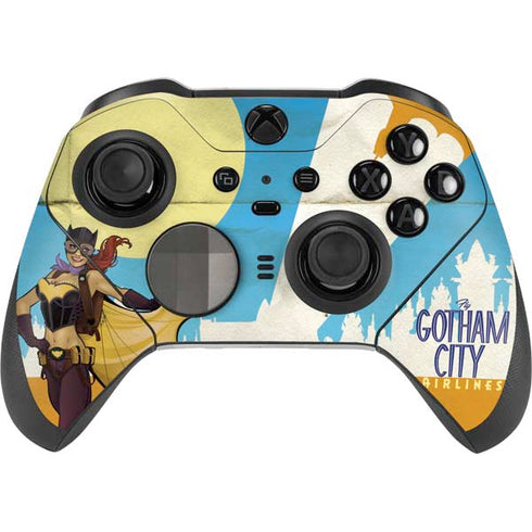 DC Comics Bombshells Batgirl- Fly Gotham City Airlines Xbox Elite Wireless Controller Series 2 Skin