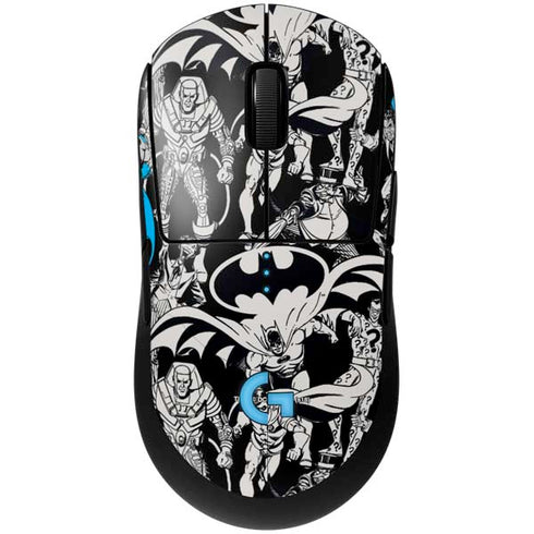 DC Comics Batman Characters Action Poses Print G Pro Wireless Gaming Mouse Skin