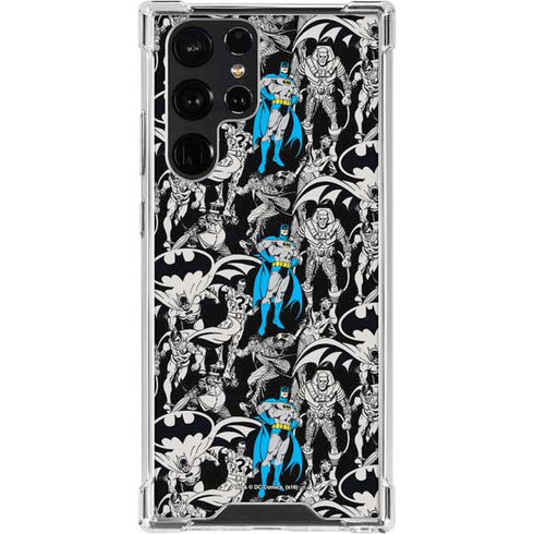 DC Comics Batman Characters Action Poses Print Galaxy S23 Ultra Clear Case