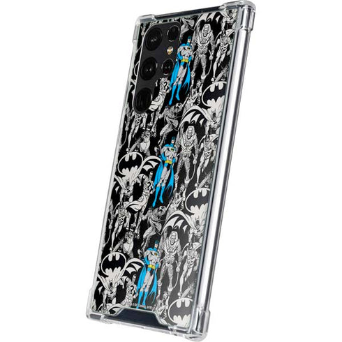 DC Comics Batman Characters Action Poses Print Galaxy S23 Ultra Clear Case