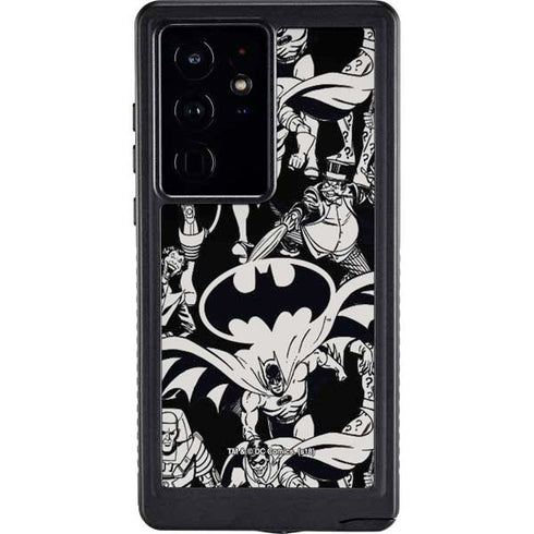 DC Comics Batman Characters Action Poses Print Galaxy S24 Ultra Waterproof Case