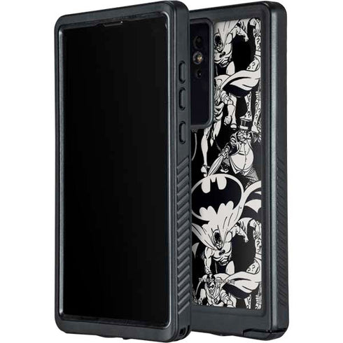 DC Comics Batman Characters Action Poses Print Galaxy S24 Ultra Waterproof Case
