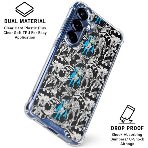 DC Comics Batman Characters Action Poses Print Galaxy S25 Clear Case