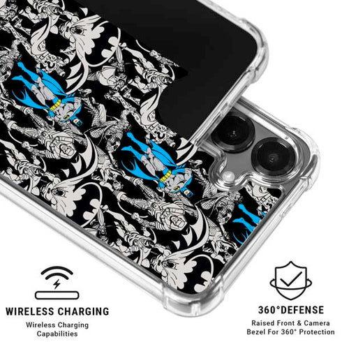 DC Comics Batman Characters Action Poses Print Galaxy S26 Clear Case