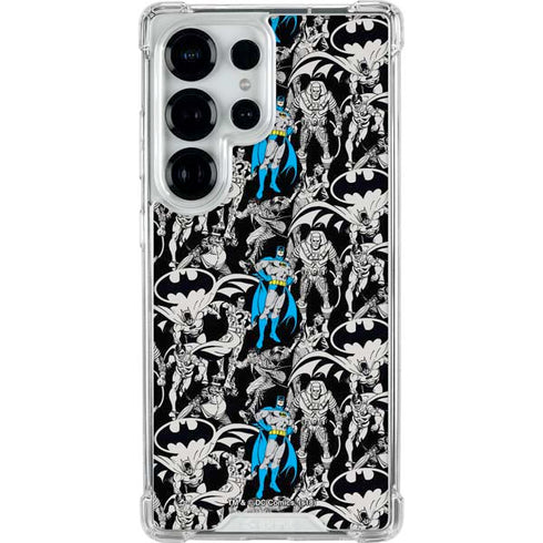 DC Comics Batman Characters Action Poses Print Galaxy S26 Ultra Clear Case