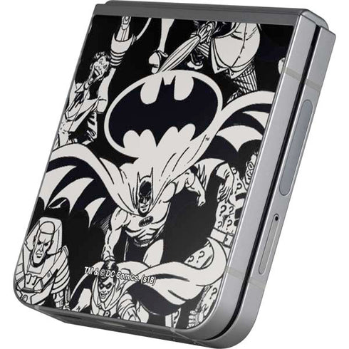 DC Comics Batman Characters Action Poses Print Galaxy Z Flip6 Skin