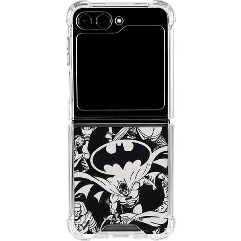DC Comics Batman Characters Action Poses Print Galaxy Z Flip6 Clear Case