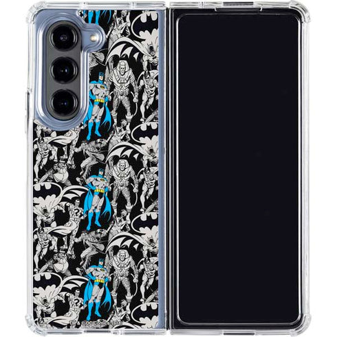 DC Comics Batman Characters Action Poses Print Galaxy Z Fold5 5G Clear Case