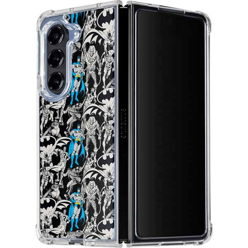DC Comics Batman Characters Action Poses Print Galaxy Z Fold5 5G Clear Case