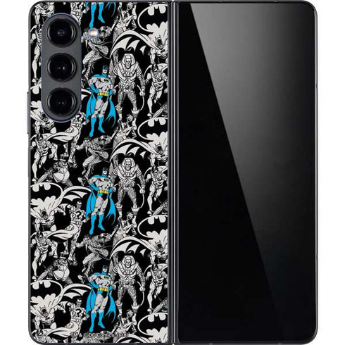 DC Comics Batman Characters Action Poses Print Galaxy Z Fold5 5G Skin