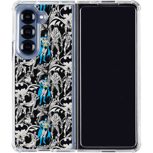 DC Comics Batman Characters Action Poses Print Galaxy Z Fold6 Clear Case