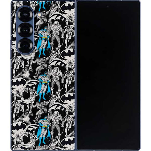 DC Comics Batman Characters Action Poses Print Galaxy Z Fold6 Skin