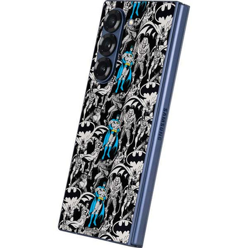 DC Comics Batman Characters Action Poses Print Galaxy Z Fold6 Skin