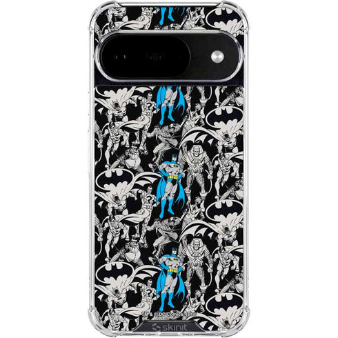 DC Comics Batman Characters Action Poses Print Google Pixel 10 Clear Case