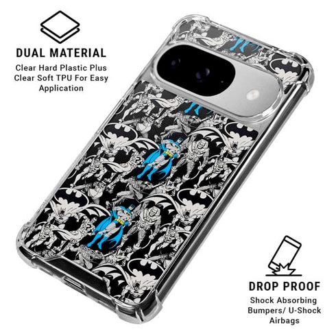 DC Comics Batman Characters Action Poses Print Google Pixel 10 Clear Case