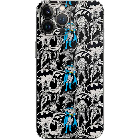 DC Comics Batman Characters Action Poses Print iPhone 15 Pro Max Skin