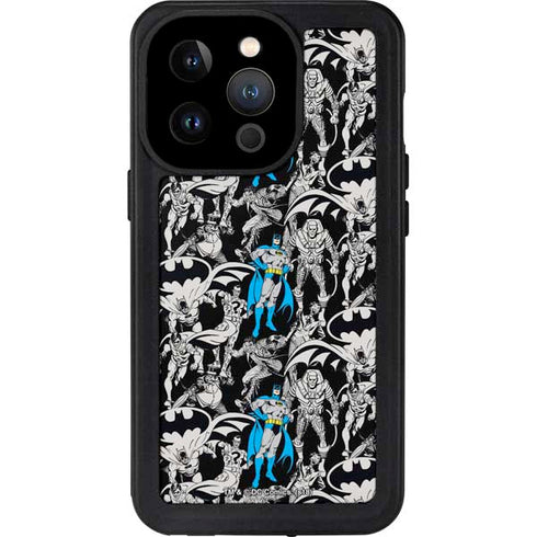 DC Comics Batman Characters Action Poses Print iPhone 15 Pro Waterproof Case