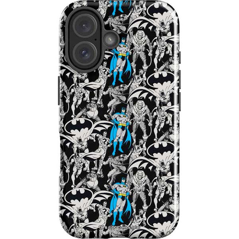 DC Comics Batman Characters Action Poses Print iPhone 16 Impact Case