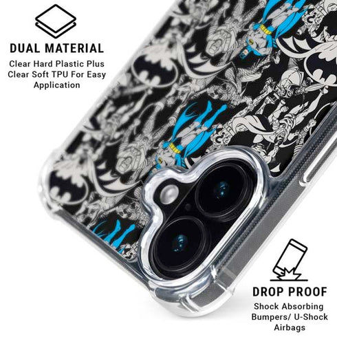 DC Comics Batman Characters Action Poses Print iPhone 16 MagSafe Case