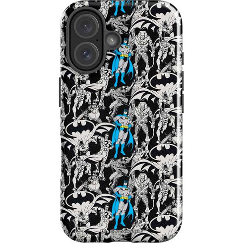 DC Comics Batman Characters Action Poses Print iPhone 16 Plus Impact Case