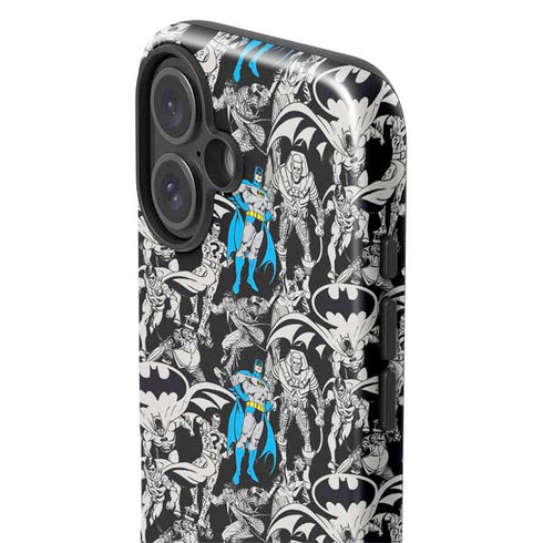 DC Comics Batman Characters Action Poses Print iPhone 16 Plus Impact Case