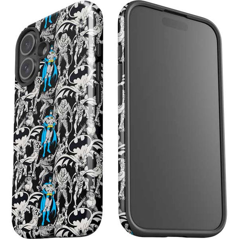 DC Comics Batman Characters Action Poses Print iPhone 16 Plus Impact Case