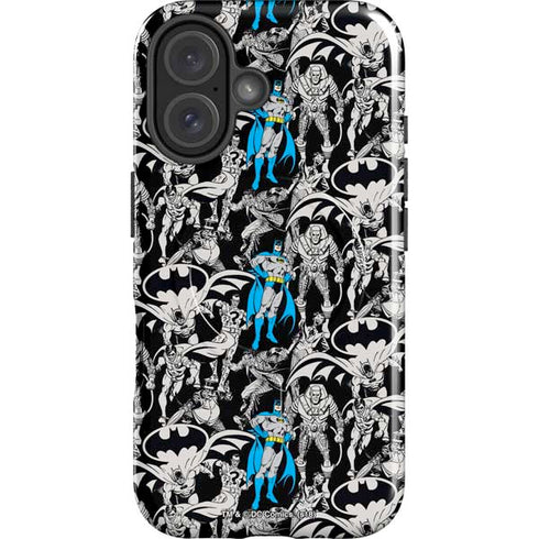 DC Comics Batman Characters Action Poses Print iPhone 16 Plus Magsafe Impact Case
