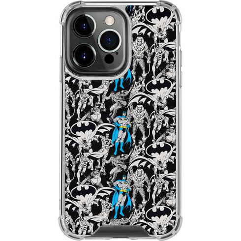 DC Comics Batman Characters Action Poses Print iPhone 16 Pro Max Clear Case