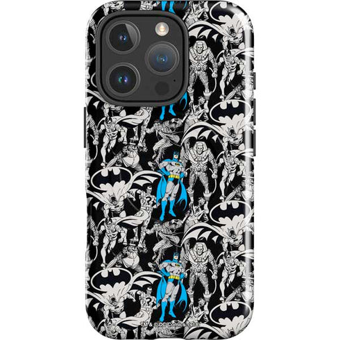 DC Comics Batman Characters Action Poses Print iPhone 16 Pro Max Magsafe Impact Case