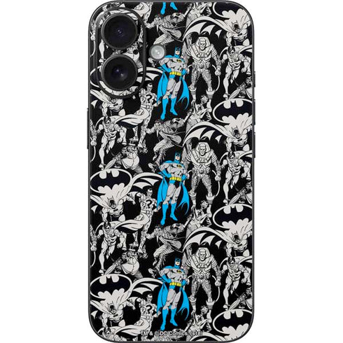 DC Comics Batman Characters Action Poses Print iPhone 16 Skin